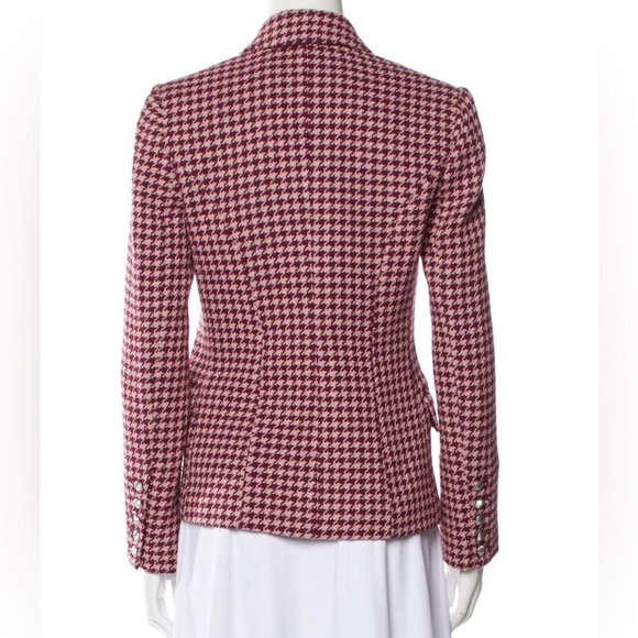 L’Agence Pink/Maroon Houndstooth Double-Breasted Blazer. Size 4 mint condition - Picture 2 of 7